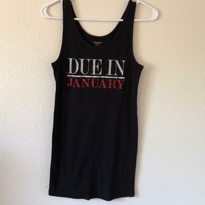 Due in January Motherhood tank top black Size SMALL